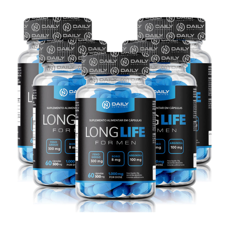 5 Suplementos Long Life For Men 500mg 60 Cápsulas