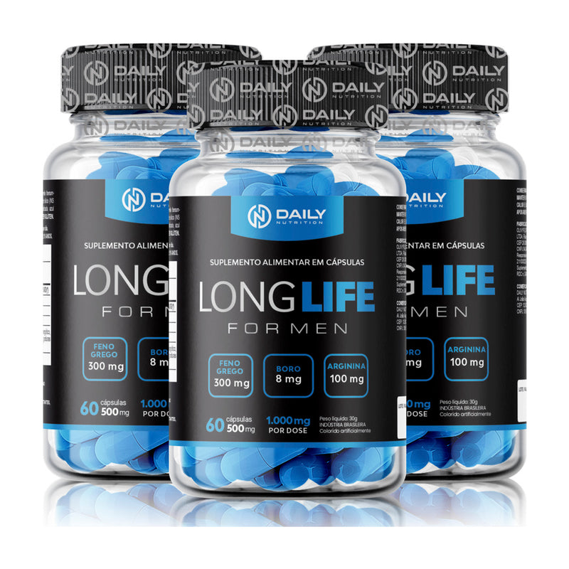 *OFERTA IMPERDIVEL*   compre 2 leve 3 Suplementos Long Life For Men 500mg 60 Cápsulas