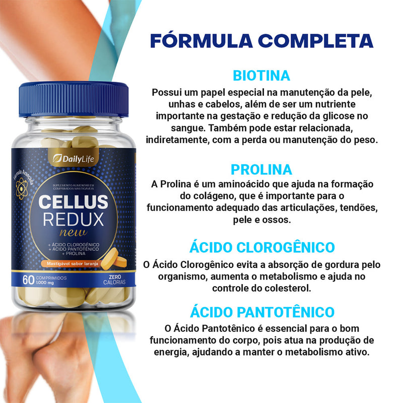 *OFERTA IMPERDIVEL*   compre 2 e leve 3 Cellus Redux 60 Comprimidos Mastigáveis de 1000mg