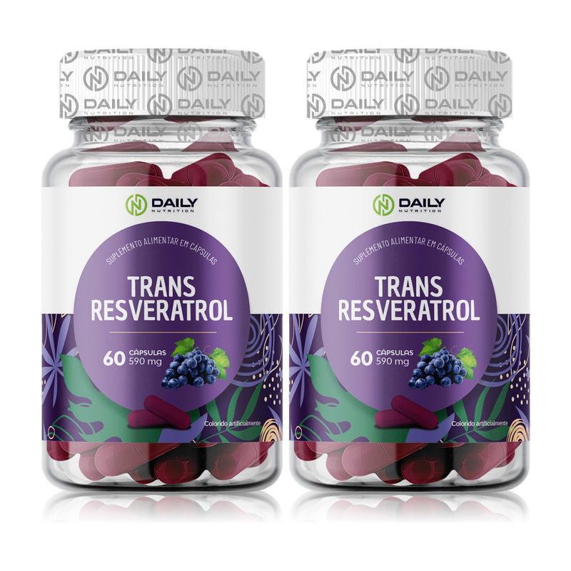 2x Trans Resveratrol 590mg 60 Cápsulas nutritiva suplementos.