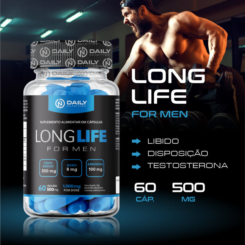 Suplemento Long Life For Men 500mg 60 Cápsulas