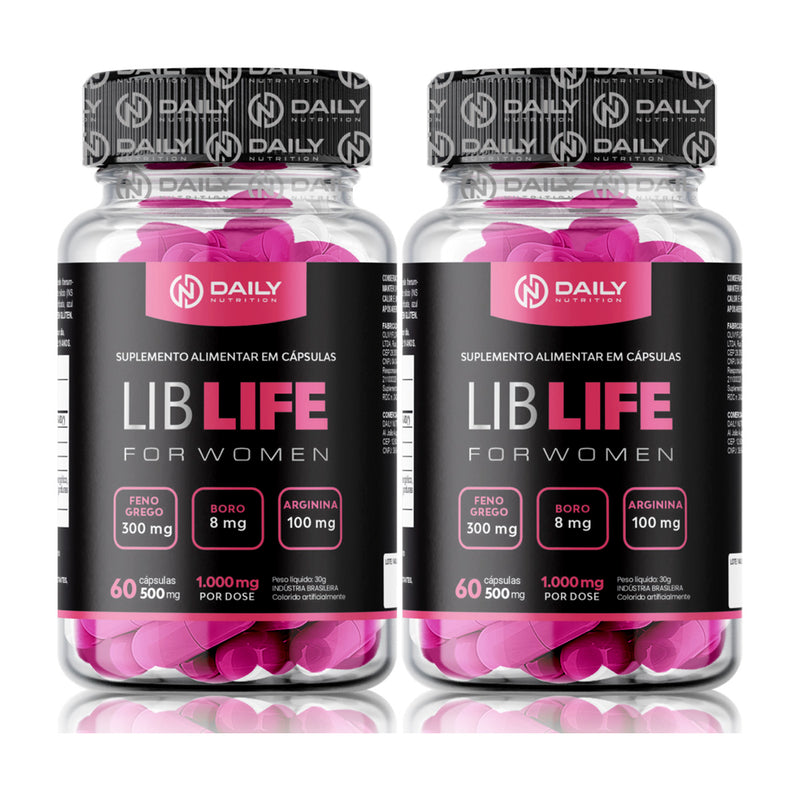 2x Suplementos Lib Life For Women 500mg 60 Cápsulas Daily Nutrition
