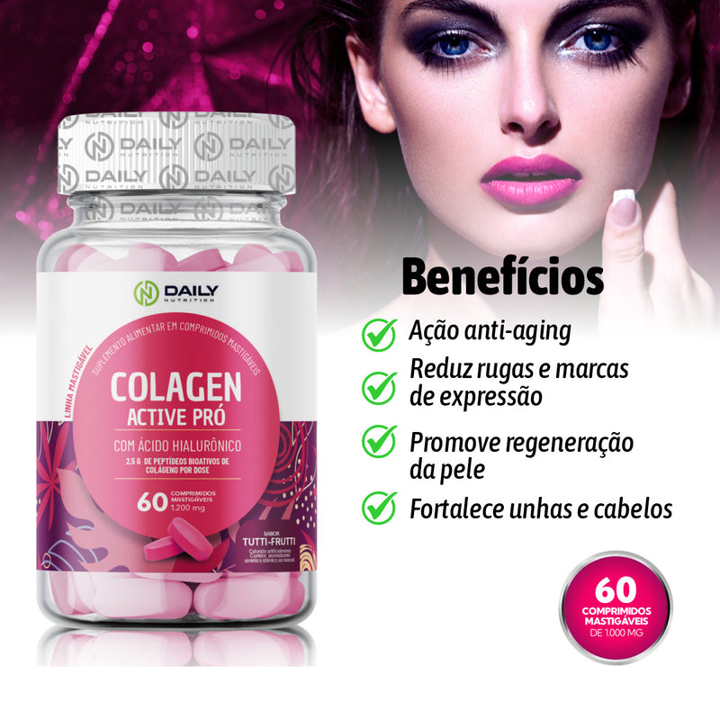 Suplemento Colageno c/ Ácido Hialurônico 1200mg 60 Comprimidos Daily Nutrition